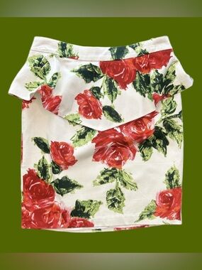 Forever 21 early 2000’s bold rose floral Cottagecore peplum pencil skirt NWT XS